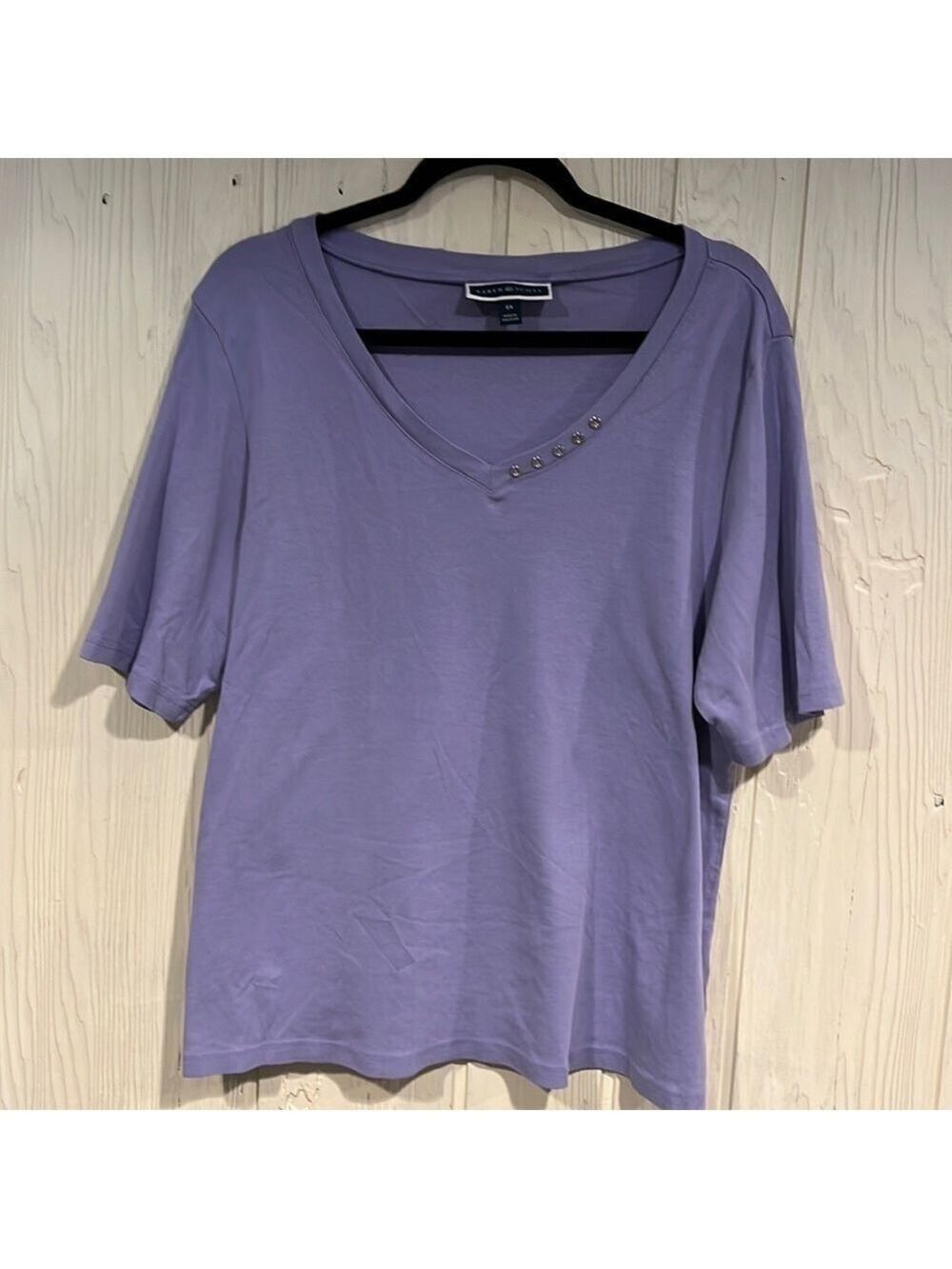 Katen Scott Purple Cotton Short Sleeve Tee Shirt Size 2X